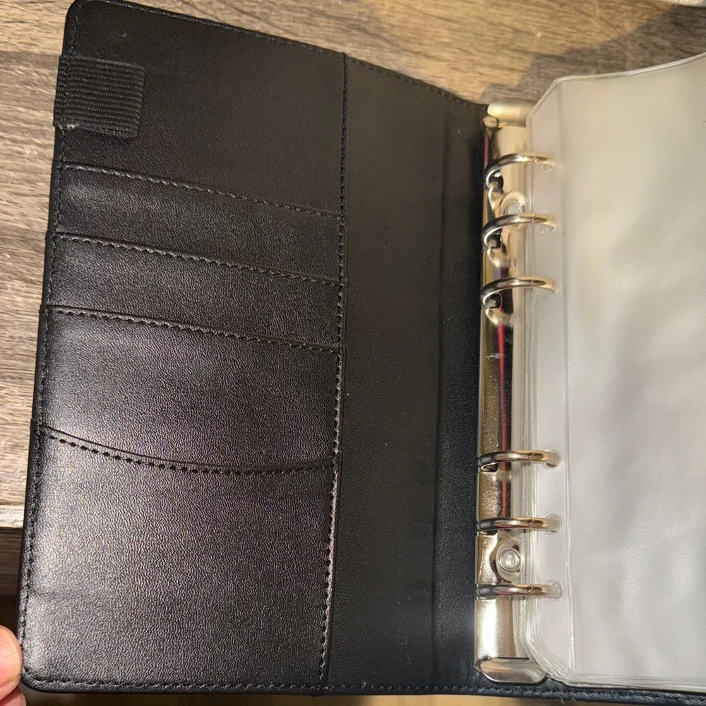 Black budget binder faux Leather Planner